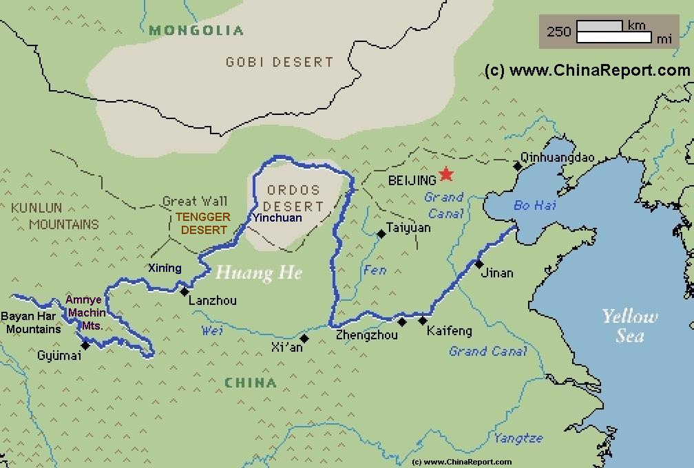 Huang He River World Map - Map