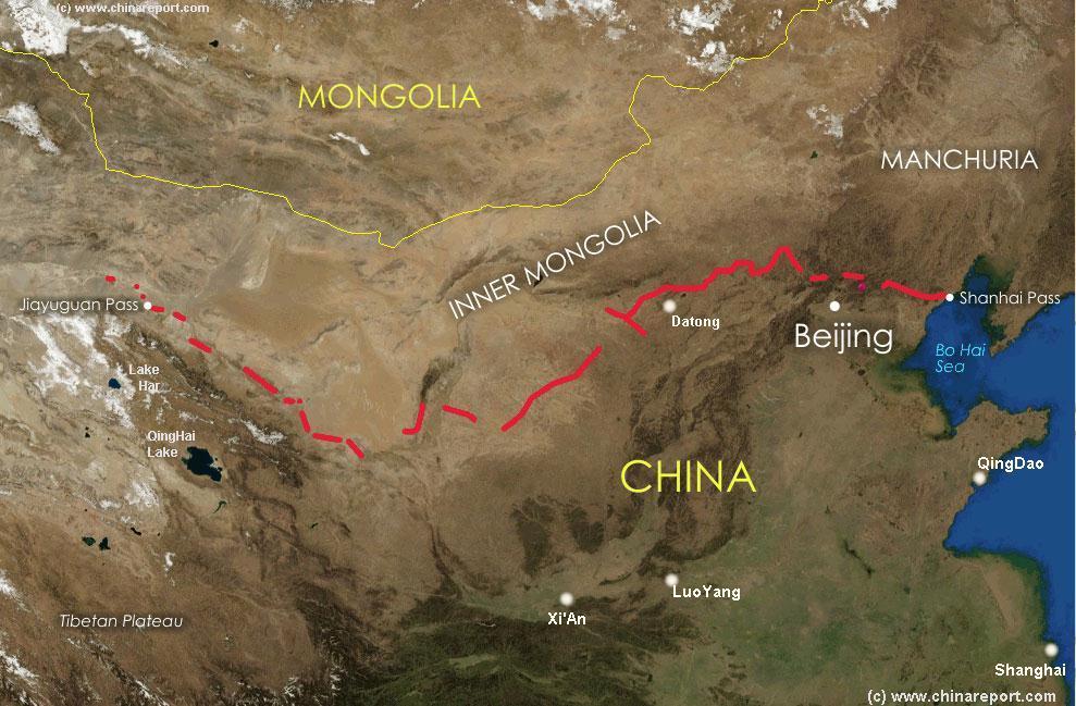 Satellite Map of China and