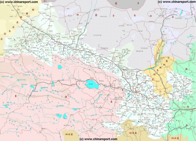 Gansu Map 2 - Schematic Map