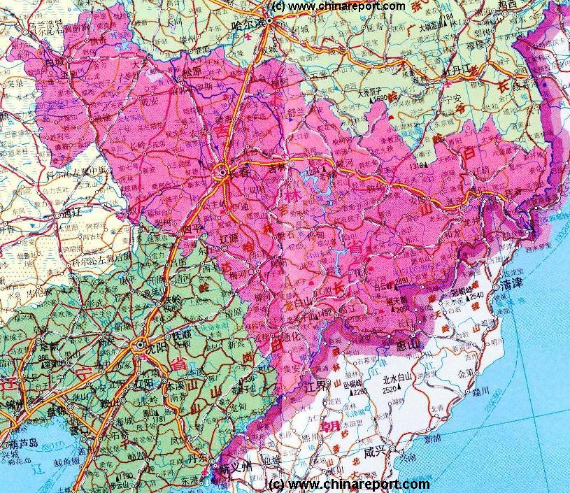 geographical map of china. China - Jilin Province Map 1A