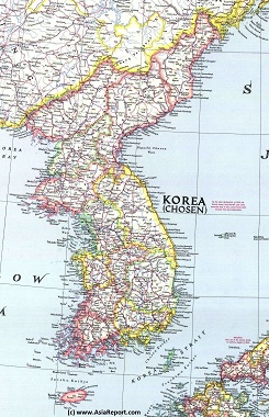 Go to Enlarged Map of Korea in 1945 !