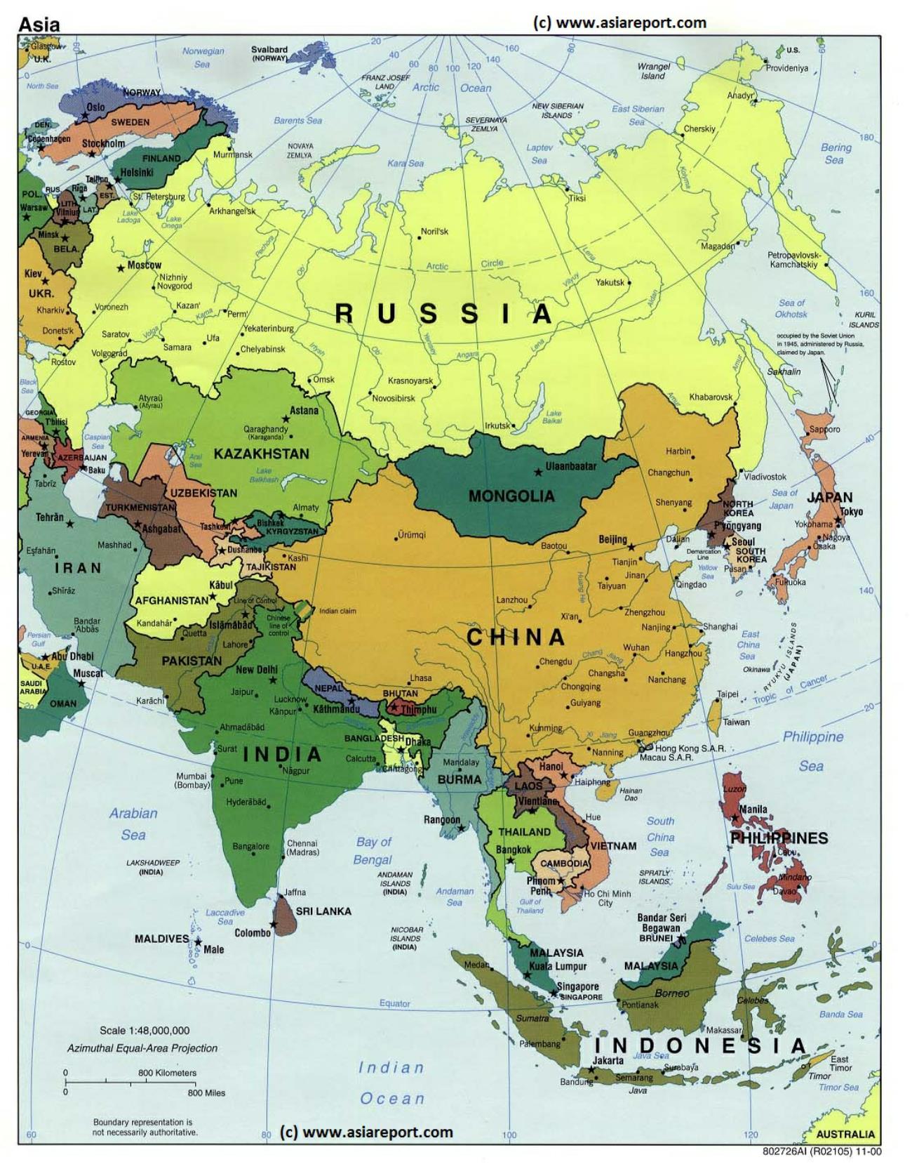 map of asia with countries and cities Map Of Asia Political Borders National Capitals Cities map of asia with countries and cities